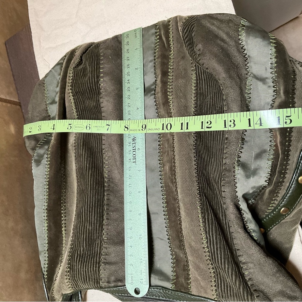 *REHAB* Tommy Hilfiger Vintage y2k bag Olive GREEN stripped Satchel Handbag - Picture 11 of 16